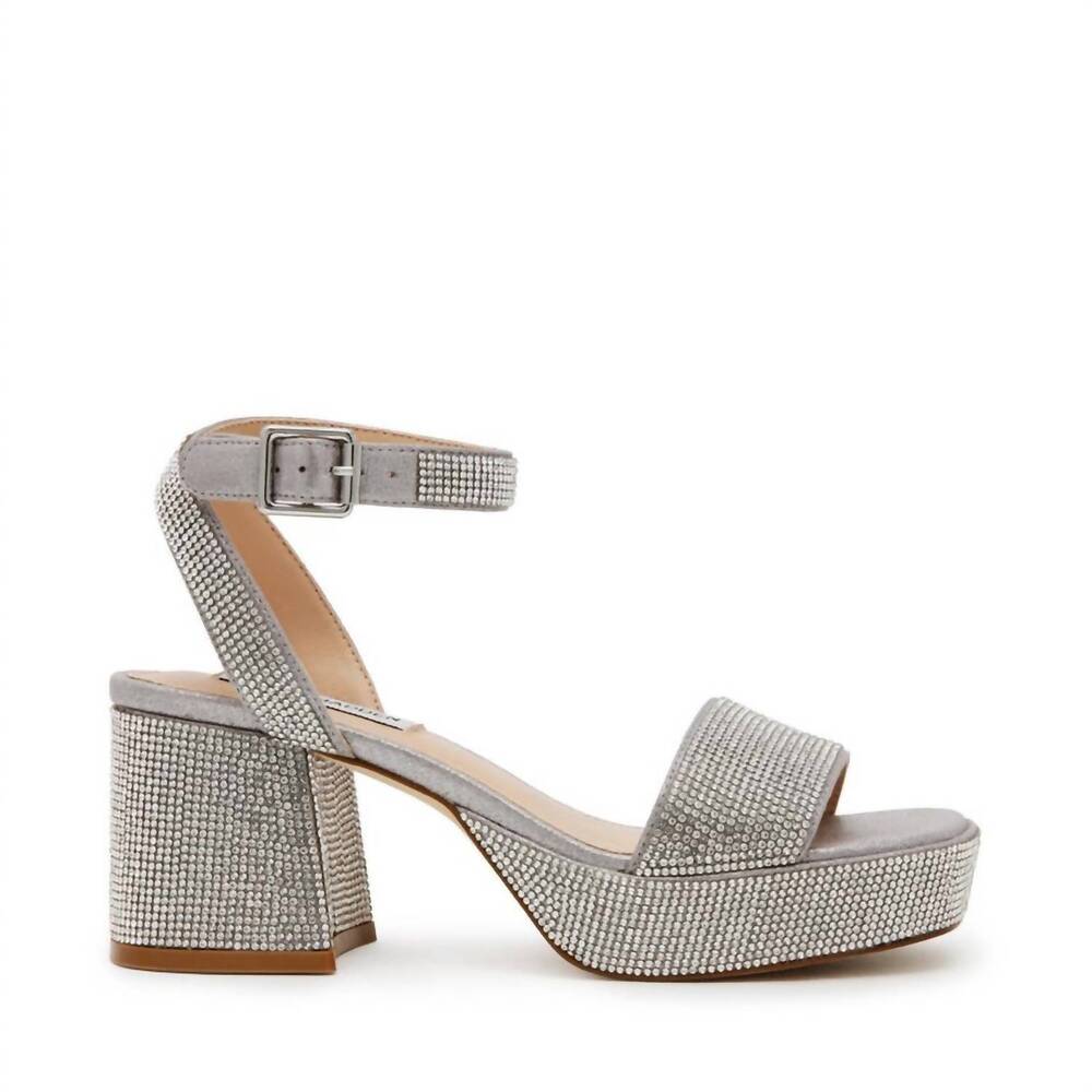 NEW STEVE MADDEN women's mercerr-r sandal in rhinestone